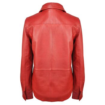 Chaqueta de cuero para mujer Zerimar | Chaqueta de cuero élégante | Chaqueta de mujer | Chaqueta de invierno | Chaqueta casual de mujer - Rojo 2