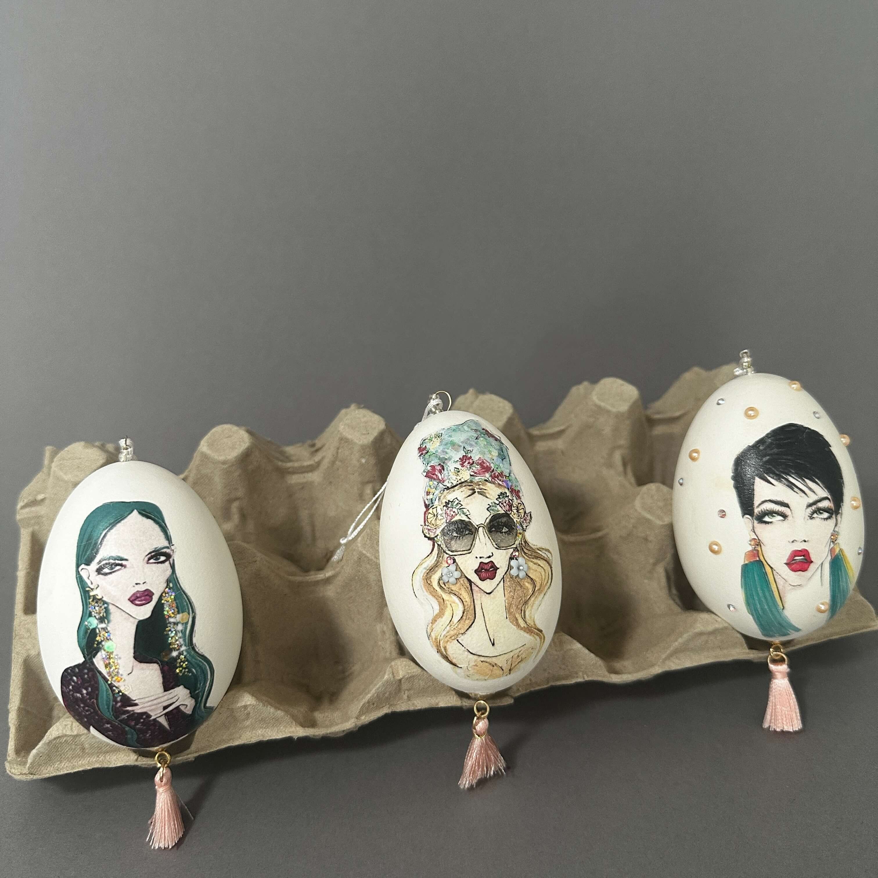 Huevos de ganso “Crazy Girls” (Basic), juego de 3