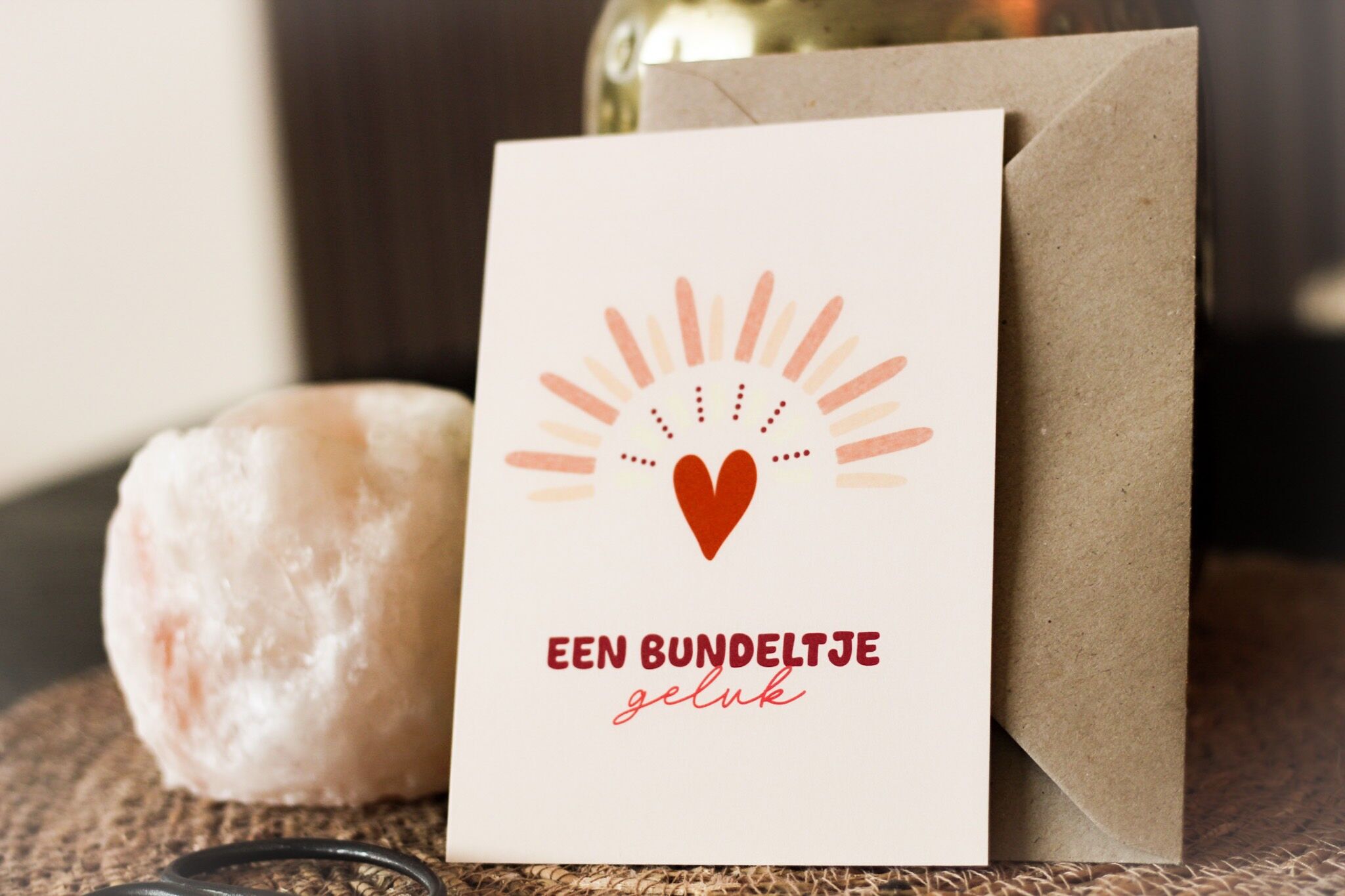 Biglietto d'auguri | Ragazza con un fascio di felicità