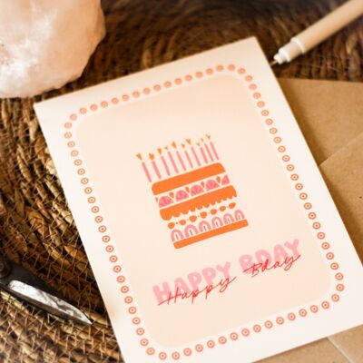 Biglietto d'auguri | Torta di buon compleanno