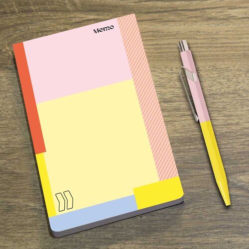 Notizblock A6, Memo im Blockstreifen Design