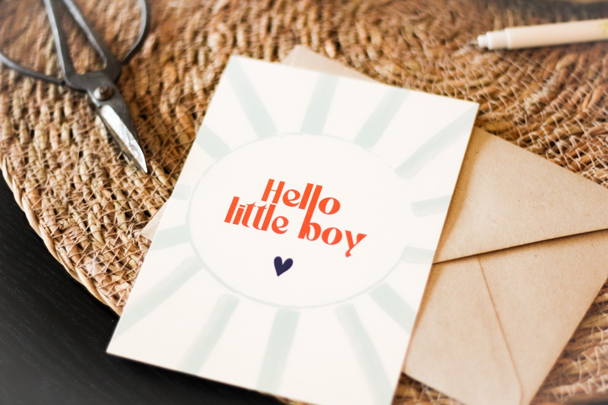 Tarjeta de felicitación | Hola pequeña.chico