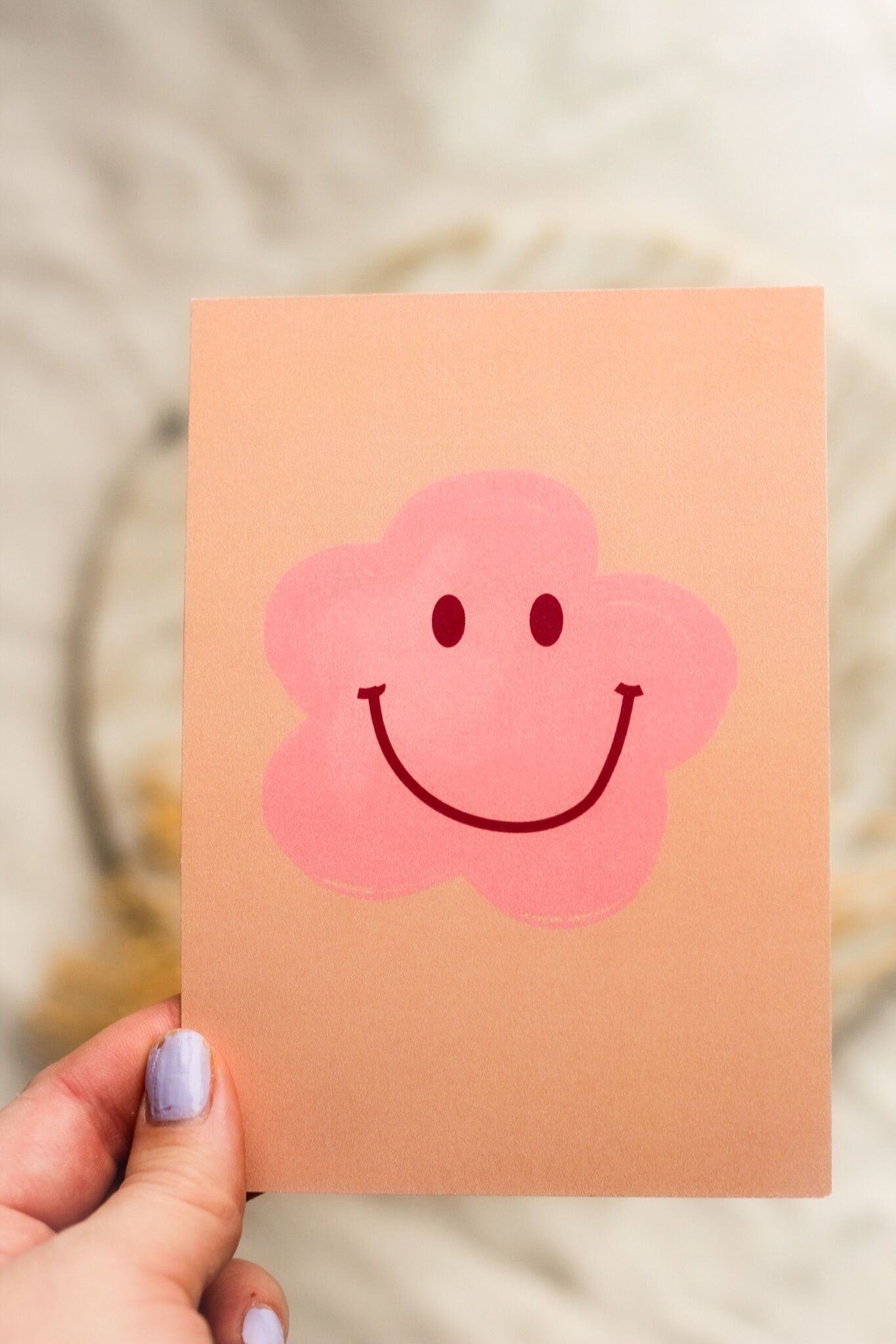 Tarjeta de felicitación | flor sonriente