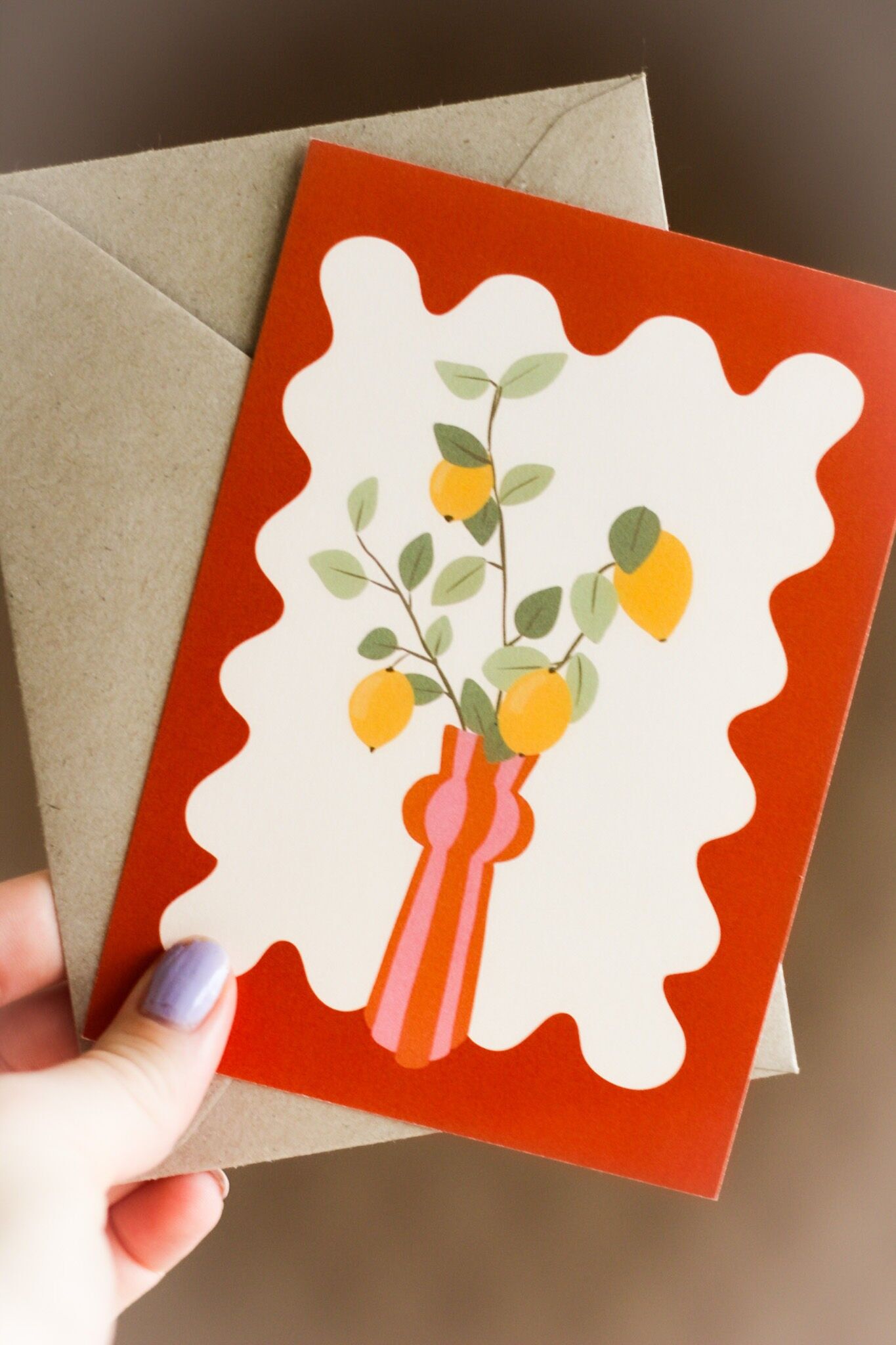 Biglietto d'auguri | Vaso con pianta di limone