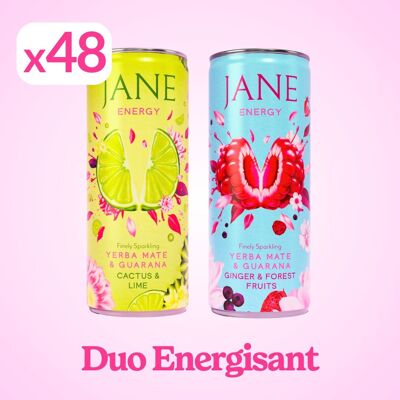 JANE ENERGY – Pack Duo - Boisson énergisante naturelle (48x25cl)