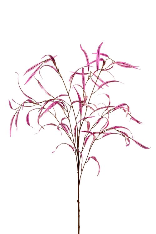 Kunsttak zijden bloemen Eucalyptus/zilver l110cm roze