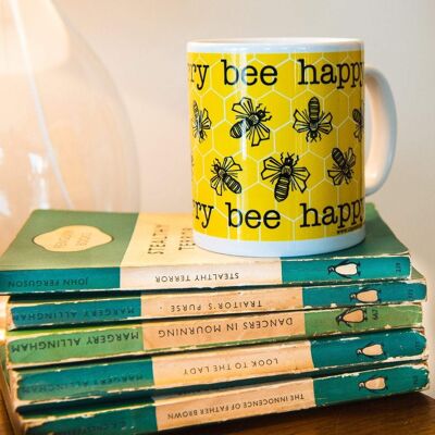 Taza con estampado de abejas