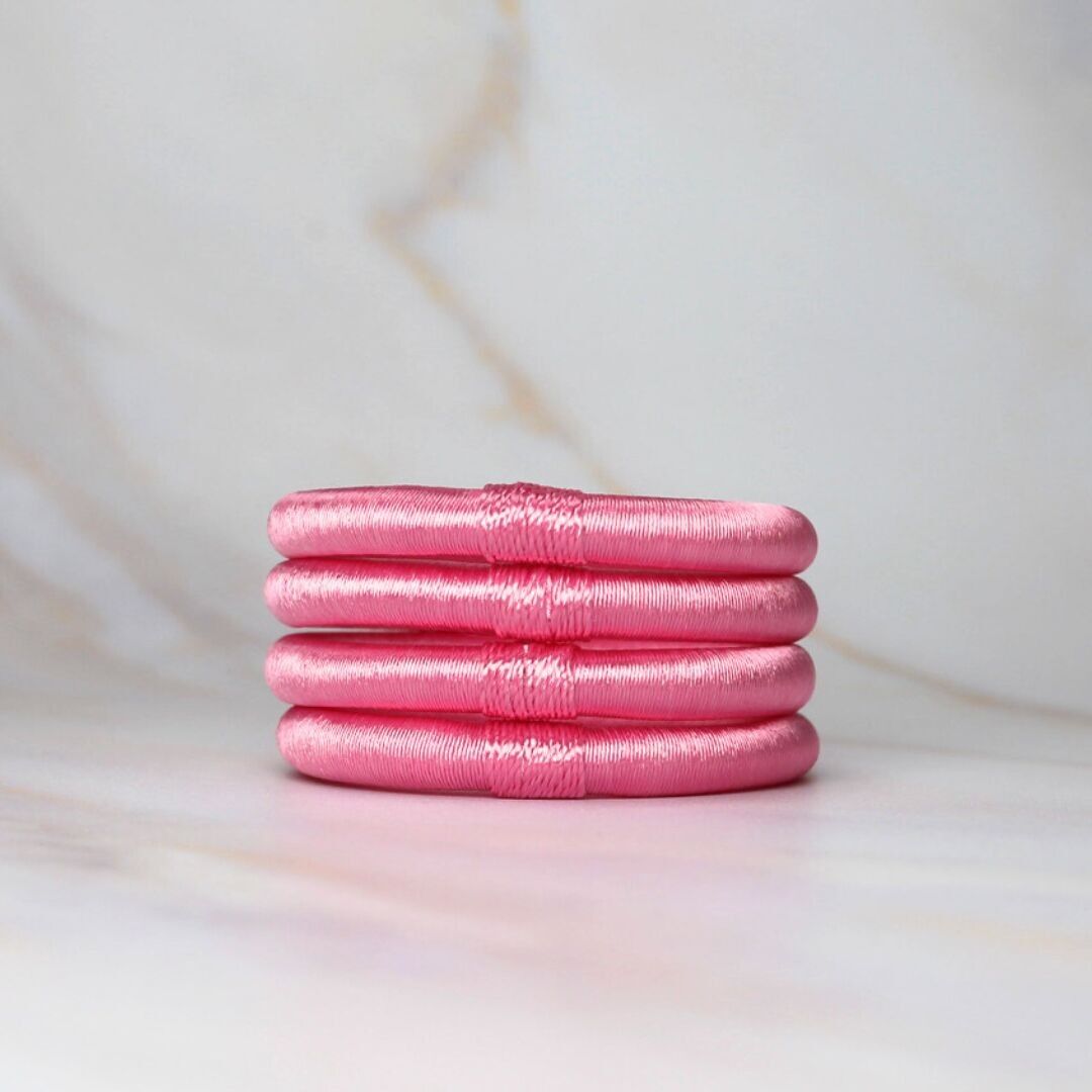 Braccialetto marocchino classico in velluto rosa Sabra