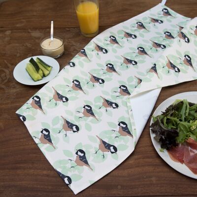 Coal Tit Print Tea Towel