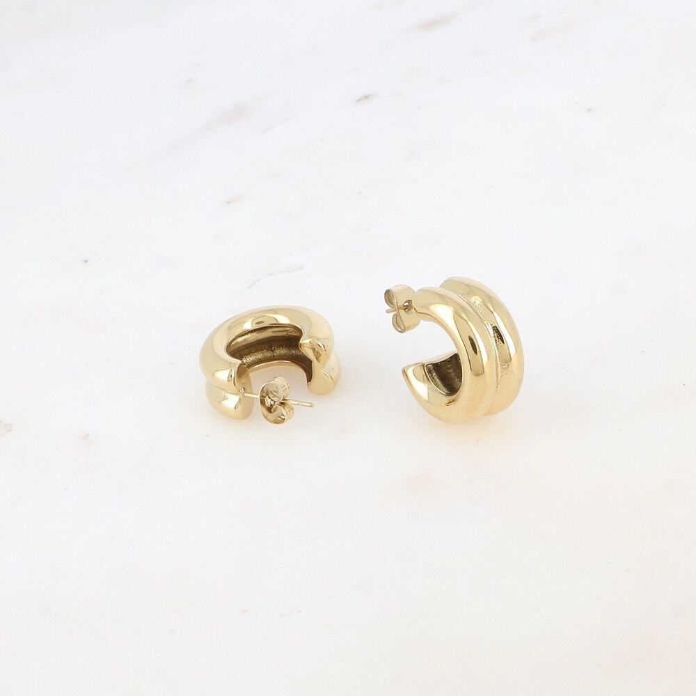 Orecchini mini cerchio Themis - doppio anello 20x20mm