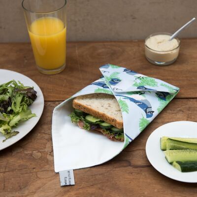 Sandwich Wrap mit Blue Jay-Print