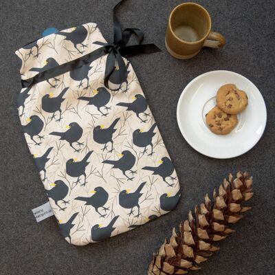 Borsa dell'acqua calda con stampa Blackbird