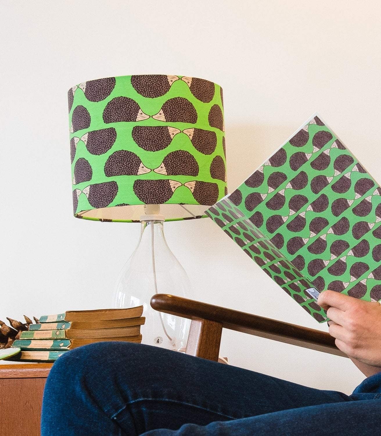 Hedgehog Print Lampshade 20cm Diameter (approximate height 18cm)