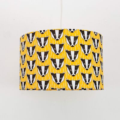 Badger Print Lampshade 20cm Diameter (approximate height 18cm)