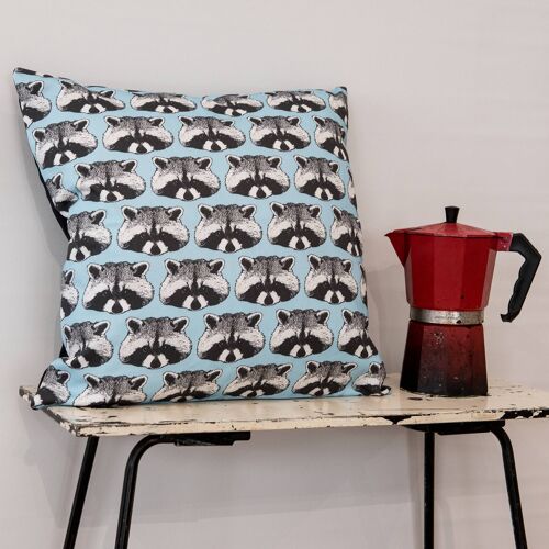 Raccoon Print Feather Cushion 45cm