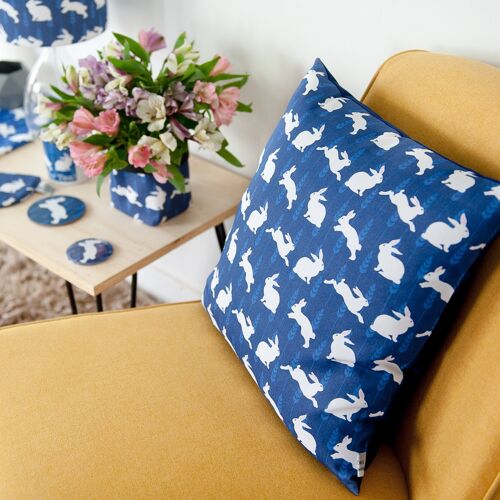 Rabbit Print Feather Cushion 45cm