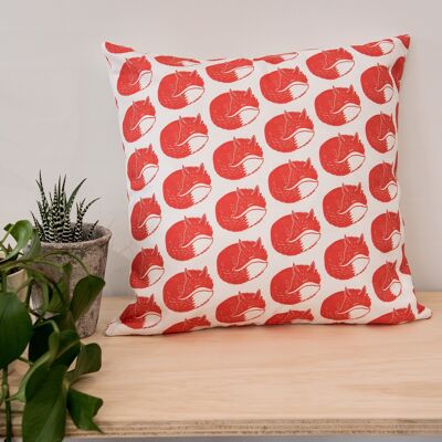 Fox Print Feather Cushion 45cm