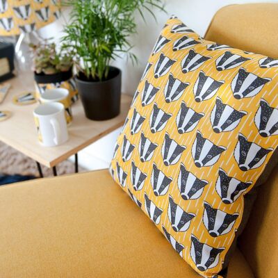 Badger Print Feather Cushion 45cm