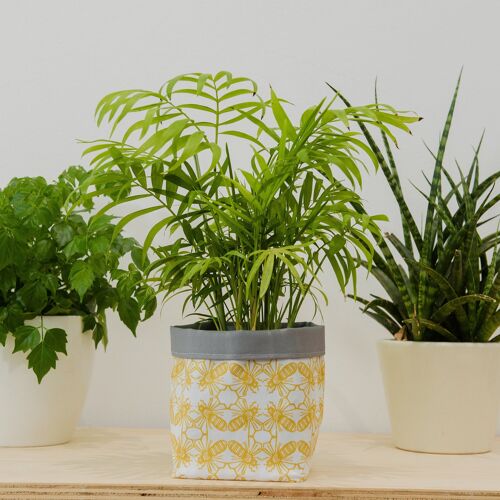 Bee Print Textile Plant Pot