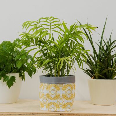 Bee Print Textile Plant Pot