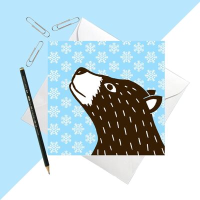 Tarjeta de felicitación del oso de los días nevados 14,5cm