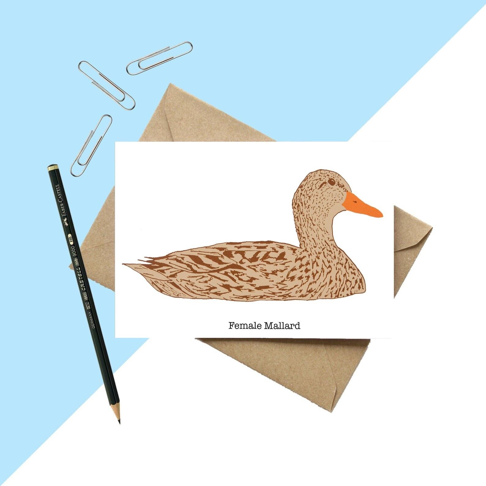 Weibliche Stockenten-Grußkarte A6