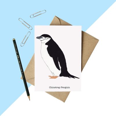 Tarjeta de felicitación del pingüino de barbijo A6