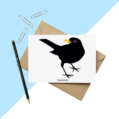 Blackbird Greetings Card A6