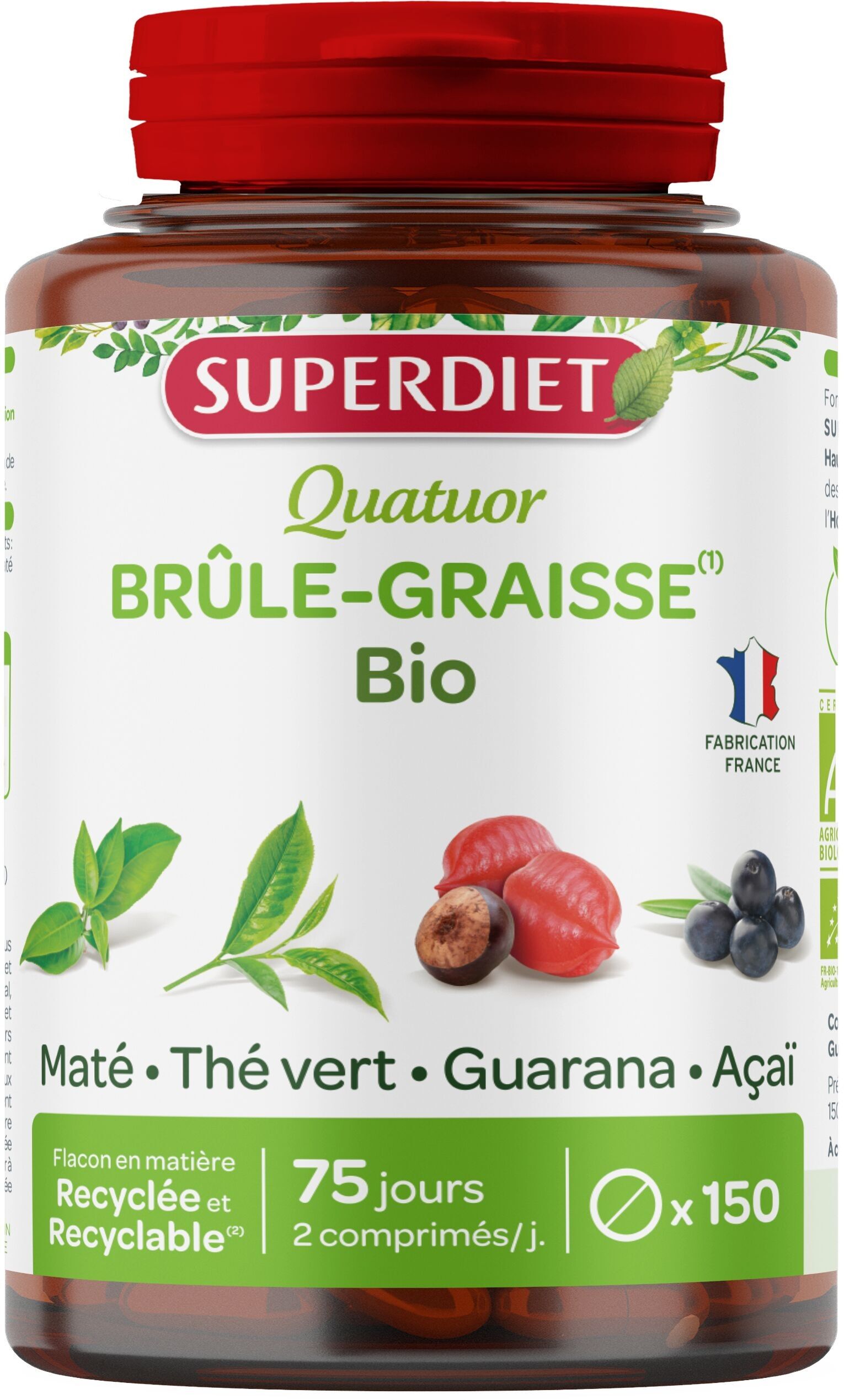 SUPERDIET - QUARTETTO BRUCIA GRASSI BIOLOGICI - 150 COMPRESSE
