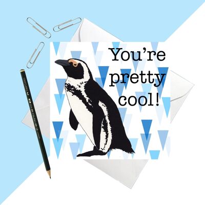 Tarjeta de felicitación del pingüino africano 'eres genial'
 14,5cm