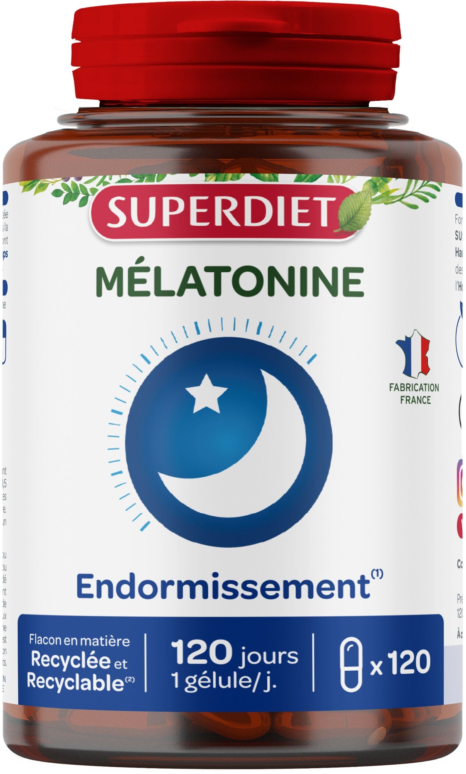 SUPERDIET - MELATONIN - 120 KAPSELN