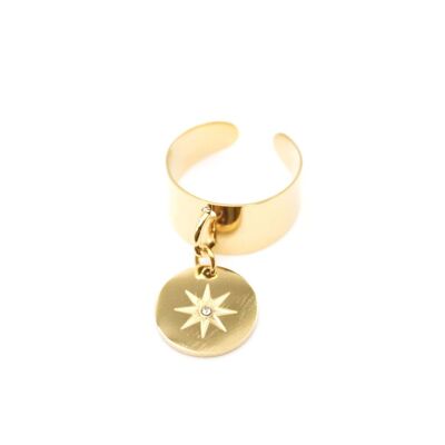 Anello in acciaio inossidabile - moda con stella