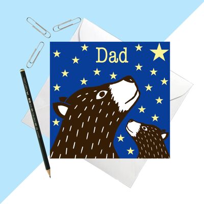 Tarjeta de felicitación de papá con estampado de oso 14,5cm