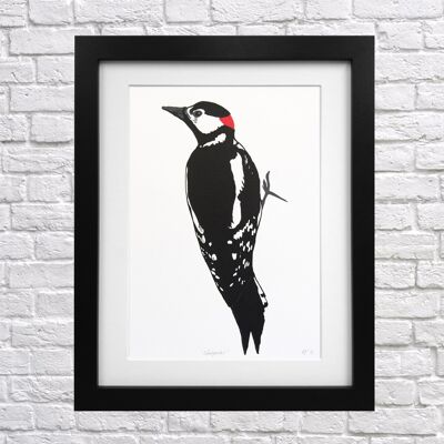 Woodpecker Screen Print A4