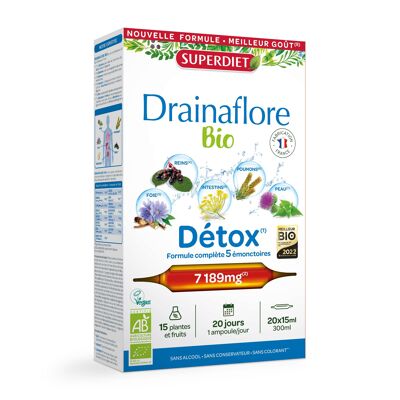 SUPERDIET - DRAINAFLORE BIO - 20 AMPOULES DE 15ML