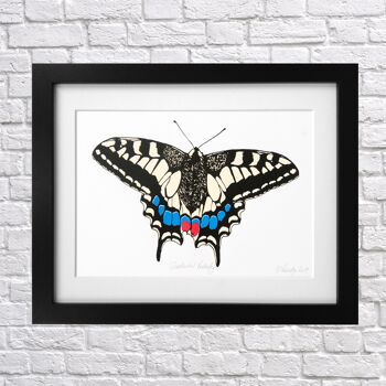 Sérigraphie papillon machaon A4