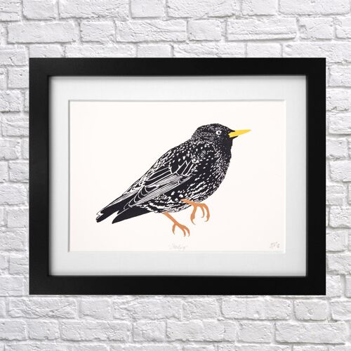 Starling Screen Print A4