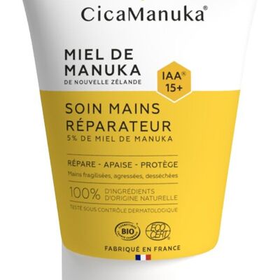 CICAMANUKA - SOIN MAINS REPARATEUR AU MIEL DE MANUKA IAA15+ - TUBE DE 50ML