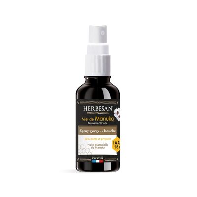 HERBESAN - SPRAY GORGE ET BOUCHE AU MIEL DE MANUKA IAA15+ - SPRAY DE 25 ML