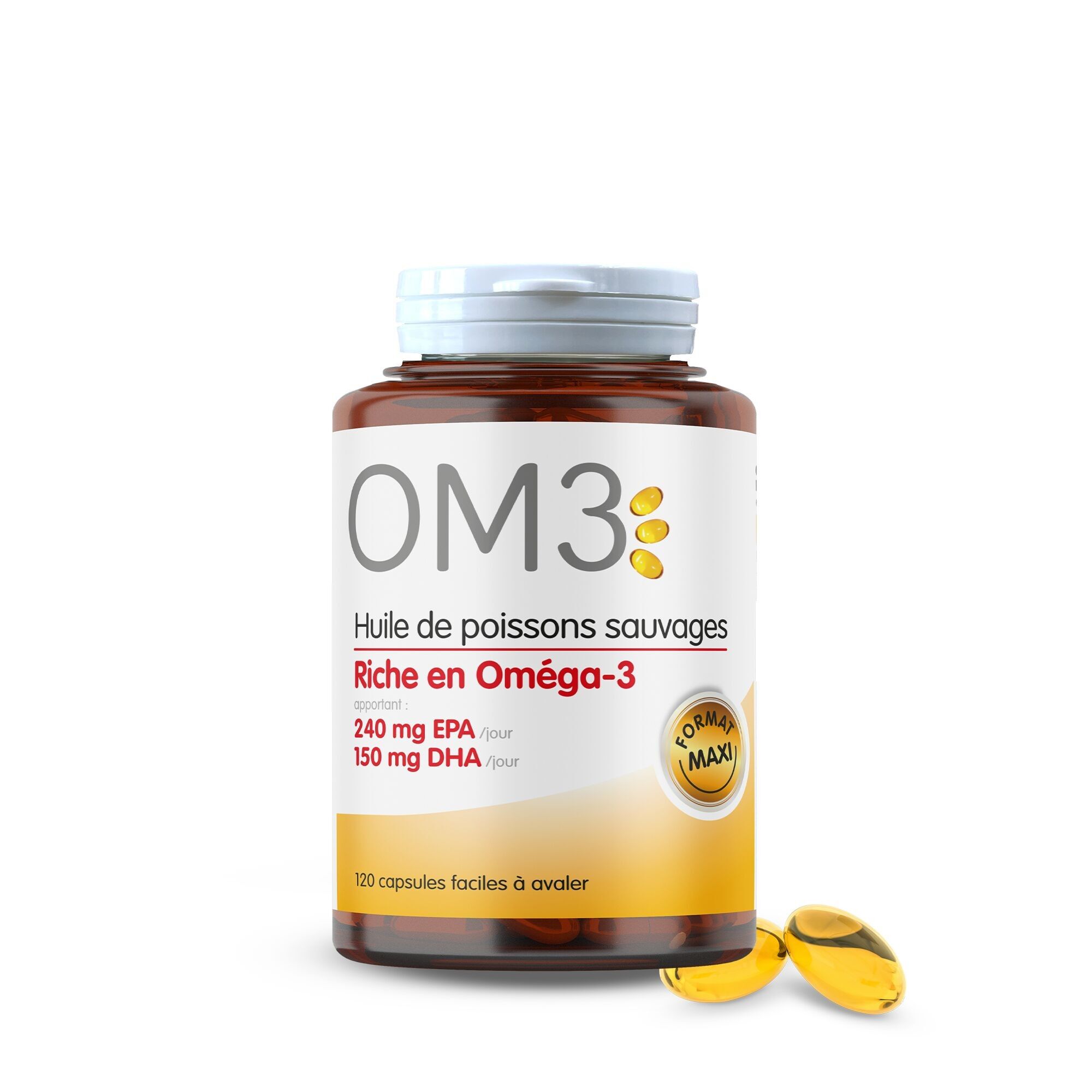 OM3 - OLIO DI PESCE SELVAGGIO RICCO DI OMEGA 3 - 120 CAPSULE