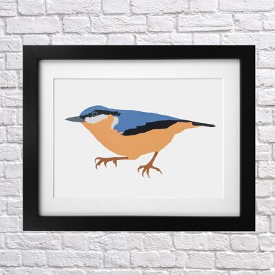 Nuthatch Screen Print A4