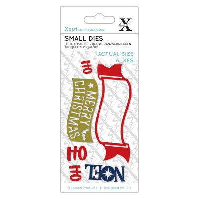 Matrices de découpe Xcut Small, Festive Sentiments, Argent, Lot de 6, Idéal pour une utilisation sur une carte d'anniversaire et une décoration d'anniversaire, Fournitures de fabrication de cartes parfaites pour vos ensembles d'artisanat et votre machine de découpe