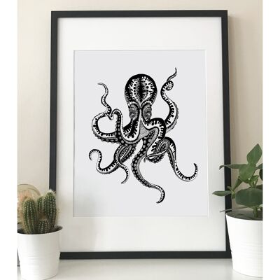 Octopus print (A3)