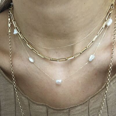 Mother - 14k Gold Baroque Pearl Necklace