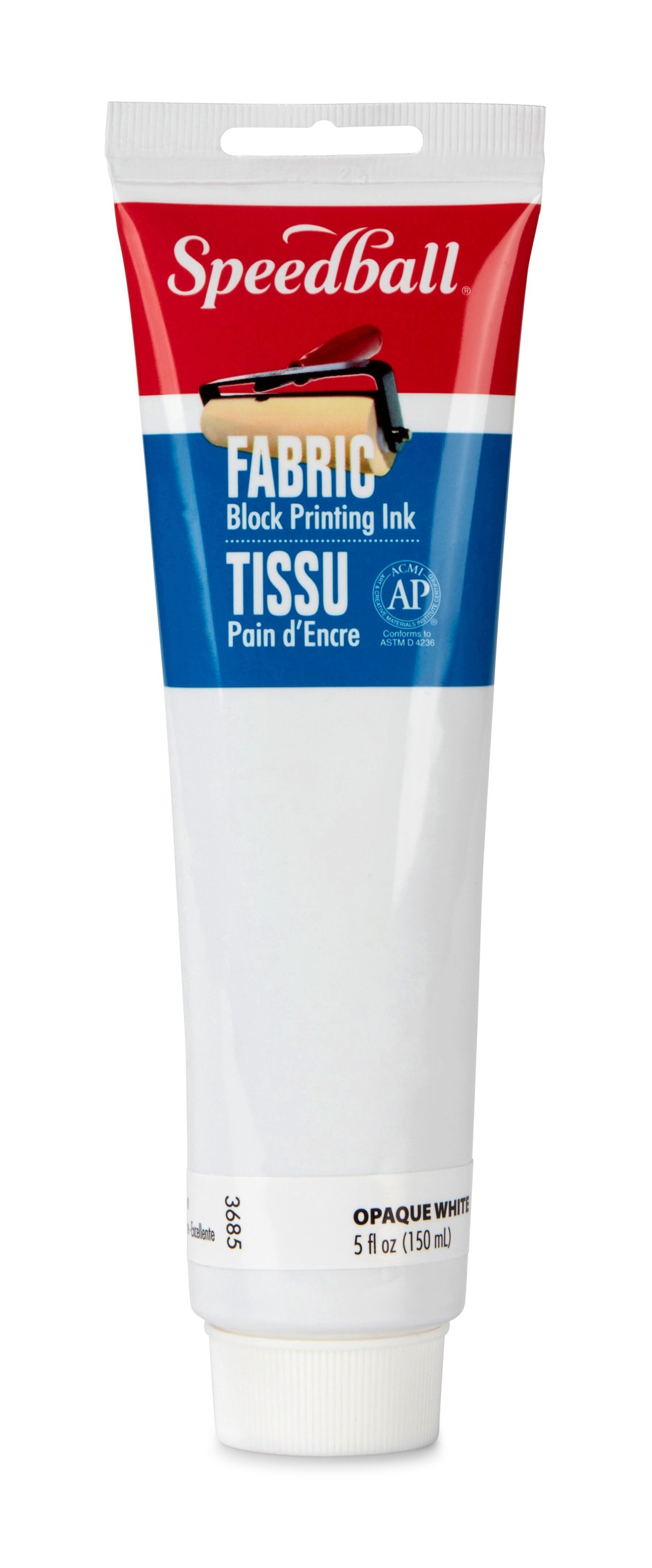 Speedball Fabric Block Printing Ink, Opaque White, 5oz