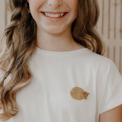 Broche de latón dorado - Gato