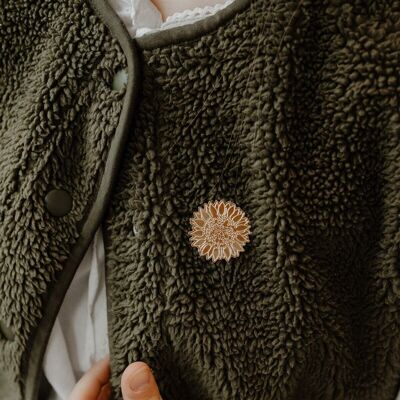 Broche laiton doré - Tournesol
