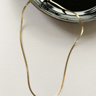 Francesca - 14k Gold Herringbone Chain Necklace