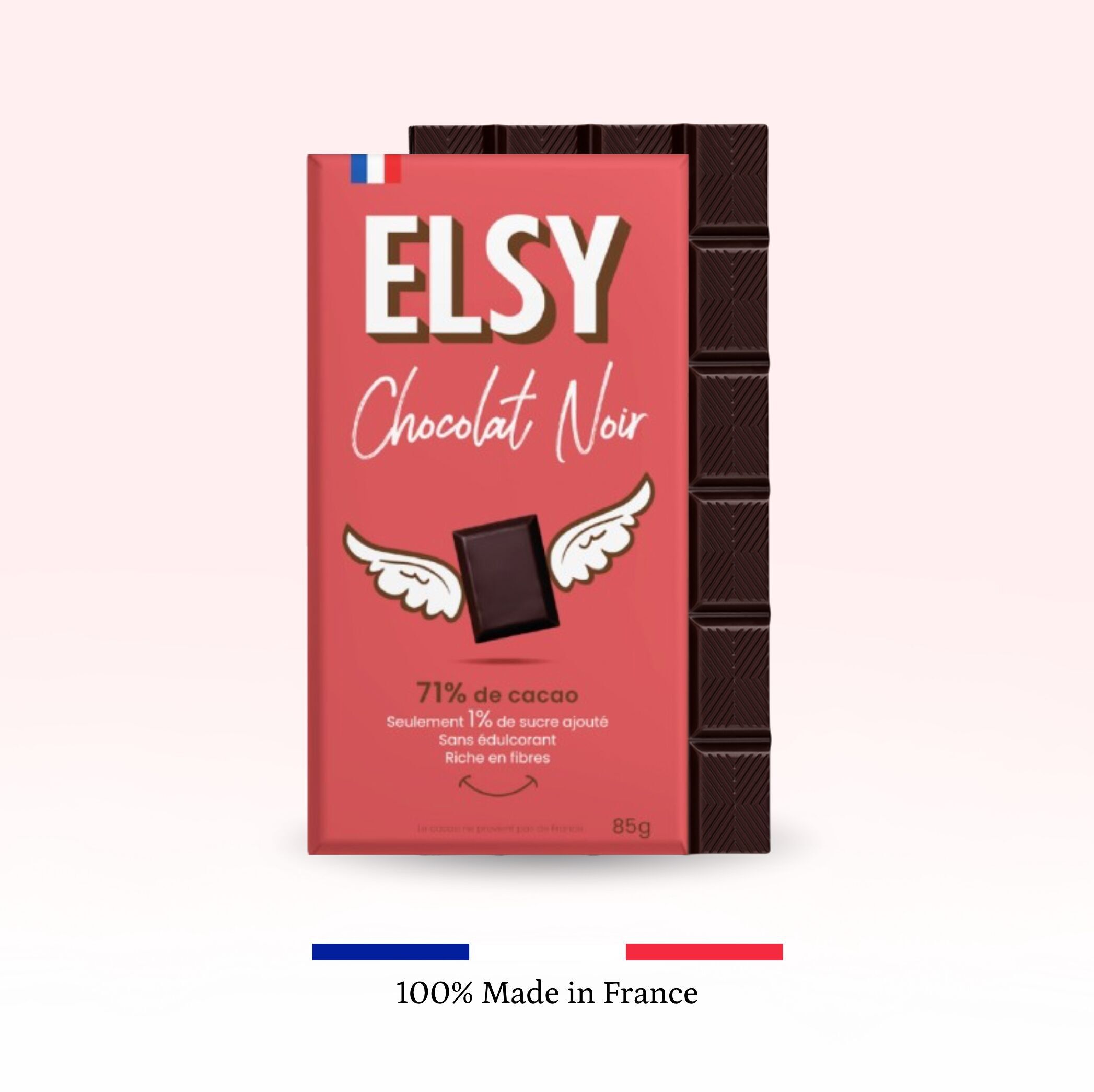 Tablette de chocolat noir riche en fibres - 85g x 12