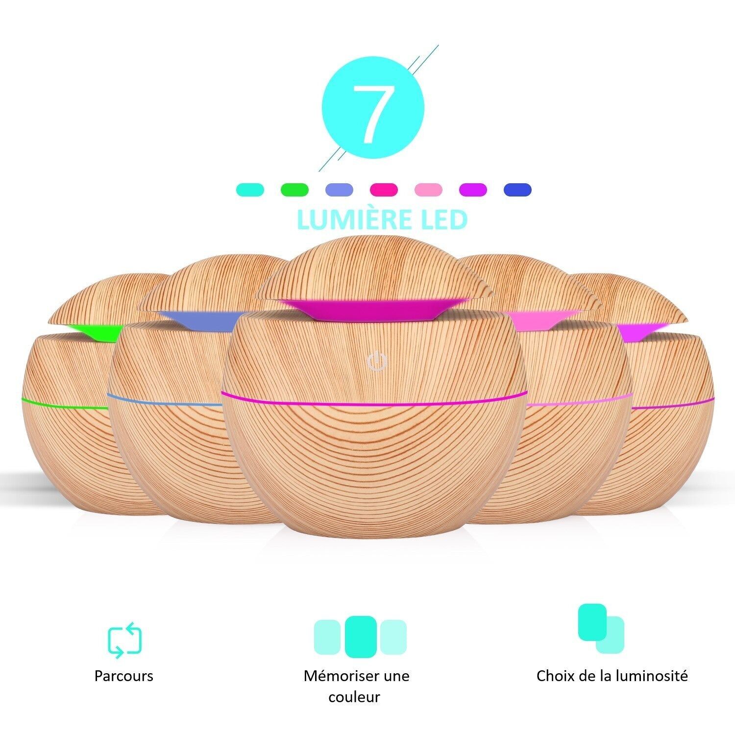 HUMIDIFICATEUR AVEC ECLAIRAGE D'AMBIANCE LED